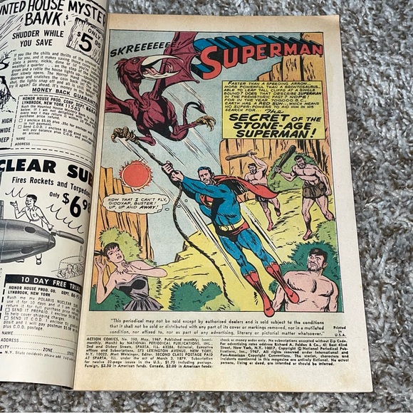 VINTAGE 1967 ACTION COMICS DC Comics Stone-Age Superman Silver Age Comic #350 - Picture 7 of 10